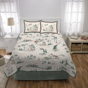The Grinch Full/Queen Christmas Holiday Quilt Green Bedspread & Shams